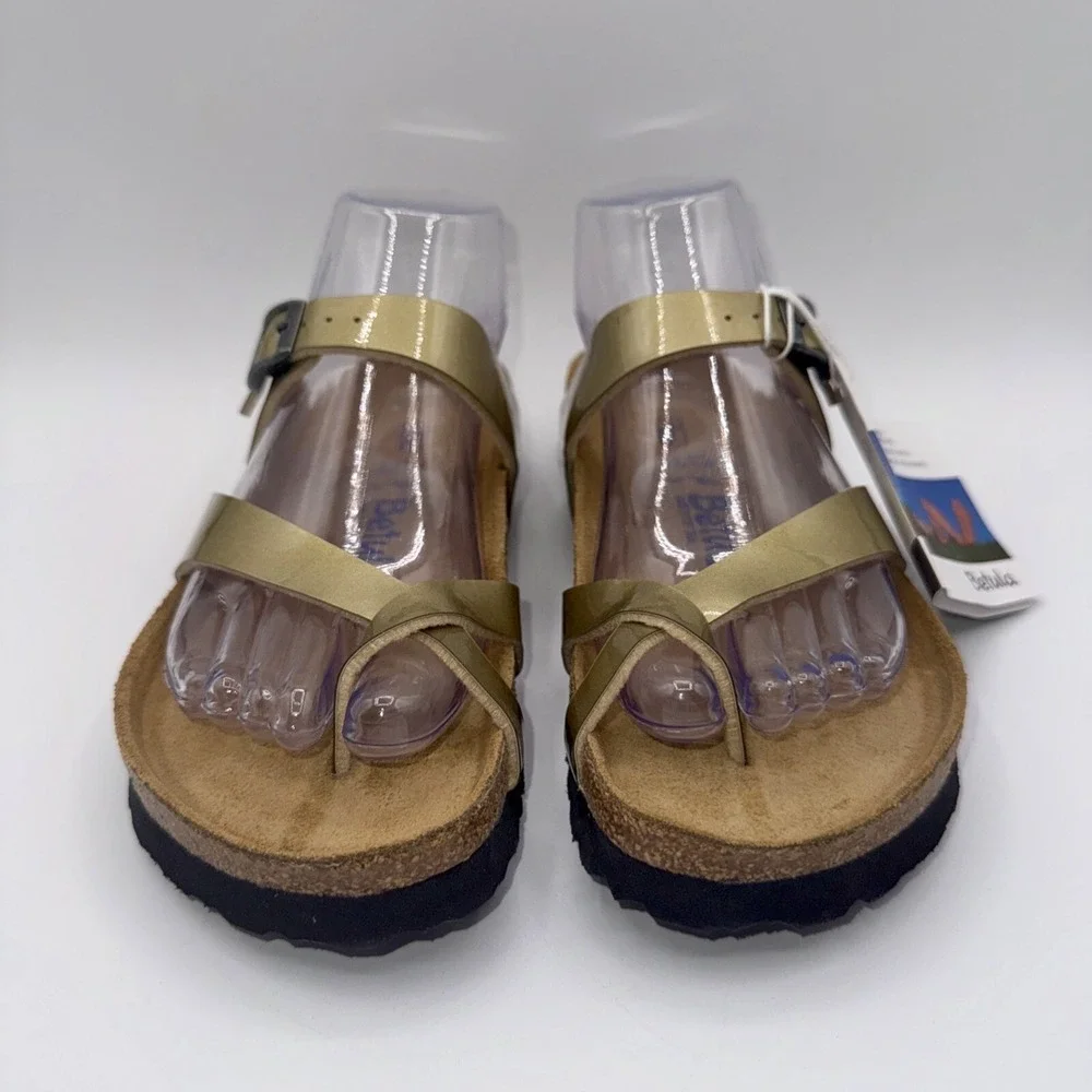 Betula Licensed by Birkenstock Mia Sandals Women's Size 6‎ EU 37 Gold Metallic
